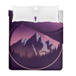 Mountain Night Crescent Moon Duvet Cover Double Side (Full/ Double Size)