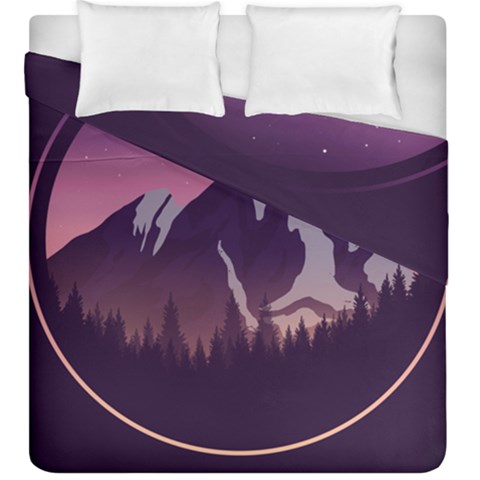 Mountain Night Crescent Moon Duvet Cover Double Side (King Size) from ArtsNow.com