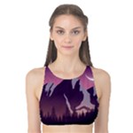 Mountain Night Crescent Moon Tank Bikini Top