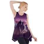 Mountain Night Crescent Moon Side Drop Tank Tunic