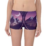 Mountain Night Crescent Moon Reversible Boyleg Bikini Bottoms