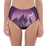 Mountain Night Crescent Moon Reversible High-Waist Bikini Bottoms