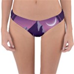 Mountain Night Crescent Moon Reversible Hipster Bikini Bottoms