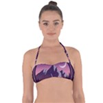 Mountain Night Crescent Moon Tie Back Bikini Top