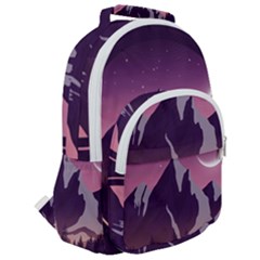 Rounded Multi Pocket Backpack 