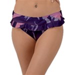 Mountain Night Crescent Moon Frill Bikini Bottoms