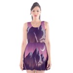 Mountain Night Crescent Moon Scoop Neck Skater Dress