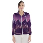 Mountain Night Crescent Moon Women s Windbreaker