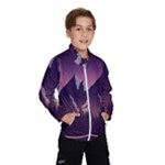 Mountain Night Crescent Moon Kids  Windbreaker