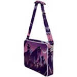 Mountain Night Crescent Moon Cross Body Office Bag