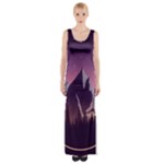 Mountain Night Crescent Moon Thigh Split Maxi Dress