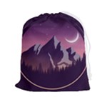 Mountain Night Crescent Moon Drawstring Pouch (2XL)