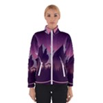 Mountain Night Crescent Moon Women s Bomber Jacket