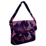 Mountain Night Crescent Moon Buckle Messenger Bag