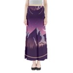 Mountain Night Crescent Moon Full Length Maxi Skirt