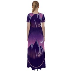 High Waist Short Sleeve Maxi Dress 