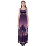 Mountain Night Crescent Moon Empire Waist Maxi Dress