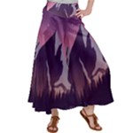 Mountain Night Crescent Moon Women s Satin Palazzo Pants