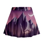 Mountain Night Crescent Moon Mini Flare Skirt