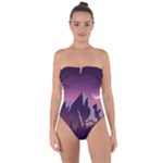 Mountain Night Crescent Moon Tie Back One Piece Swimsuit