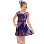 Mountain Night Crescent Moon Kids  Cap Sleeve Dress