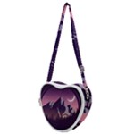 Mountain Night Crescent Moon Heart Shoulder Bag