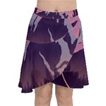 Mountain Night Crescent Moon Chiffon Wrap Front Skirt