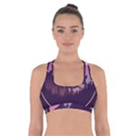 Mountain Night Crescent Moon Cross Back Sports Bra