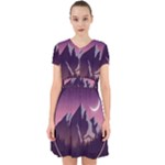 Mountain Night Crescent Moon Adorable in Chiffon Dress