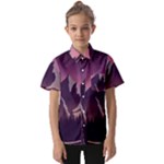 Mountain Night Crescent Moon Kids  Short Sleeve Shirt