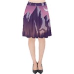 Mountain Night Crescent Moon Velvet High Waist Skirt