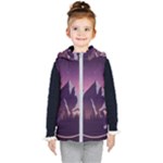 Mountain Night Crescent Moon Kids  Hooded Puffer Vest