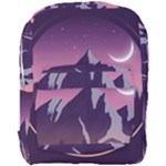 Mountain Night Crescent Moon Full Print Backpack