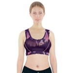 Mountain Night Crescent Moon Sports Bra With Pocket