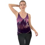 Mountain Night Crescent Moon Chiffon Cami