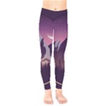 Mountain Night Crescent Moon Kids  Leggings