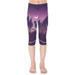 Mountain Night Crescent Moon Kids  Capri Leggings 