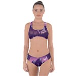 Mountain Night Crescent Moon Criss Cross Bikini Set