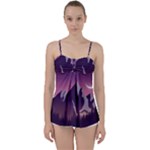 Mountain Night Crescent Moon Babydoll Tankini Top