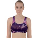 Mountain Night Crescent Moon Back Weave Sports Bra