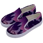 Mountain Night Crescent Moon Kids  Canvas Slip Ons