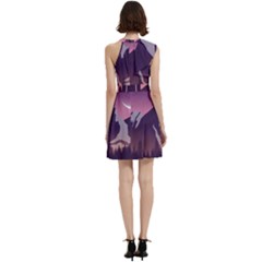 Cocktail Party Halter Sleeveless Dress With Pockets 