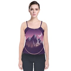 Velvet Spaghetti Strap Top 