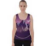 Mountain Night Crescent Moon Velvet Tank Top