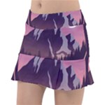 Mountain Night Crescent Moon Classic Tennis Skirt