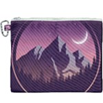 Mountain Night Crescent Moon Canvas Cosmetic Bag (XXXL)