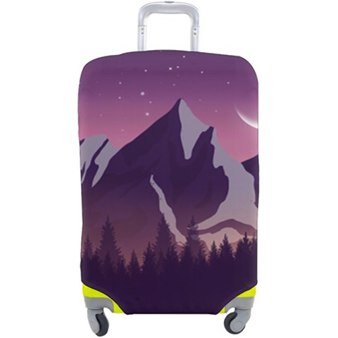 Mountain Night Crescent Moon Luggage Cover (Large) from ArtsNow.com