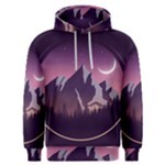 Mountain Night Crescent Moon Men s Overhead Hoodie