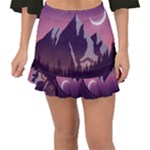 Mountain Night Crescent Moon Fishtail Mini Chiffon Skirt