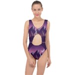 Mountain Night Crescent Moon Center Cut Out Swimsuit